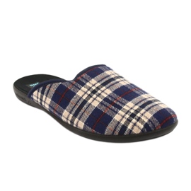 Tossut miesten Adanex -ruudulliset tossut ruskea tummansininen 1