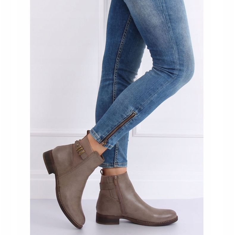 Beige Jodhpur -saappaat naisille 1304 Khaki 1