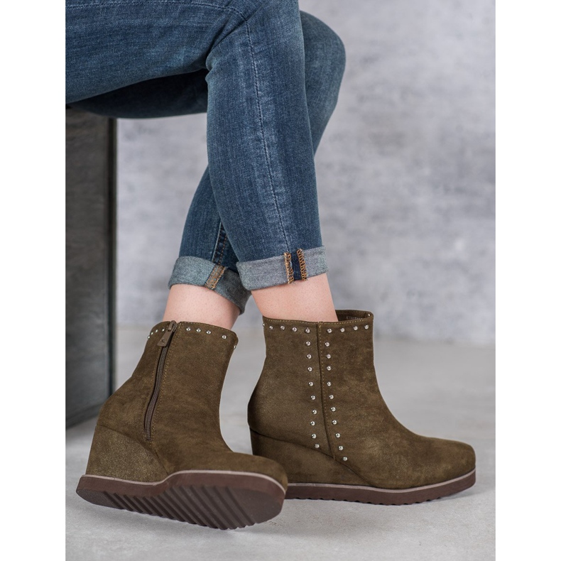 Kylie Vihreät saappaat kiilalla 1