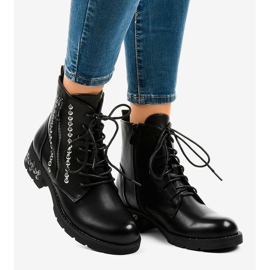 Mustat naisten korkeat saappaat KL-602-vetoketjulla 2