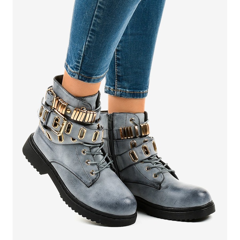 Siniset litteät eristetyt saappaat B2878-KB sininen 2