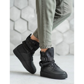 Diamantique Korkeat saappaat soljilla musta 1