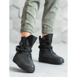 Diamantique Korkeat saappaat soljilla musta 2