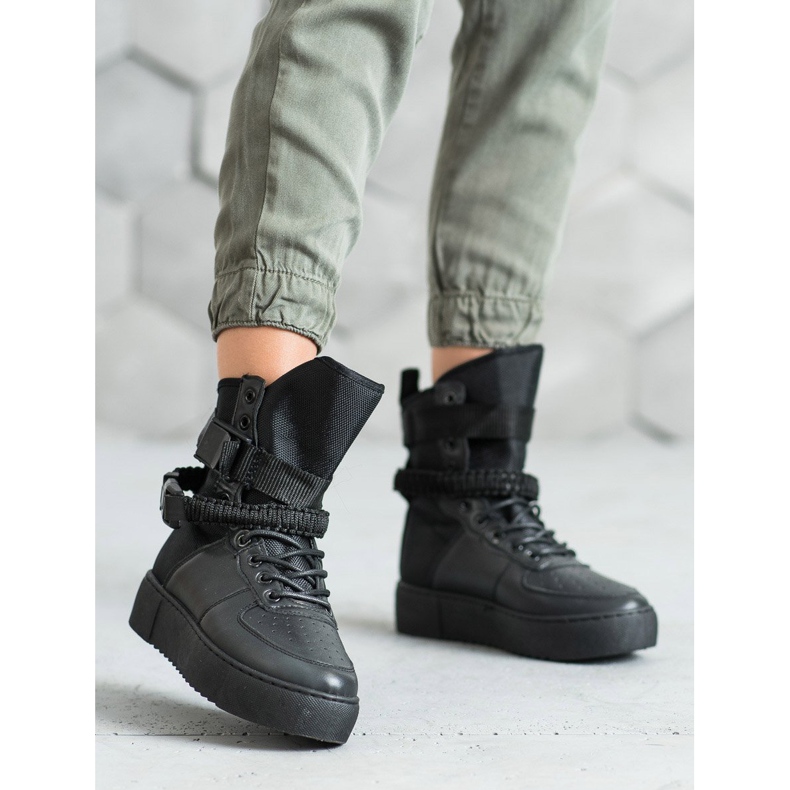 Diamantique Korkeat saappaat soljilla musta 2