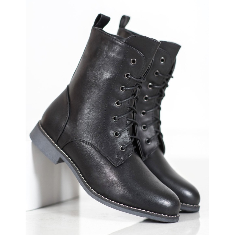 Super Me Korkeat saappaat Eco -nahkaa musta 1