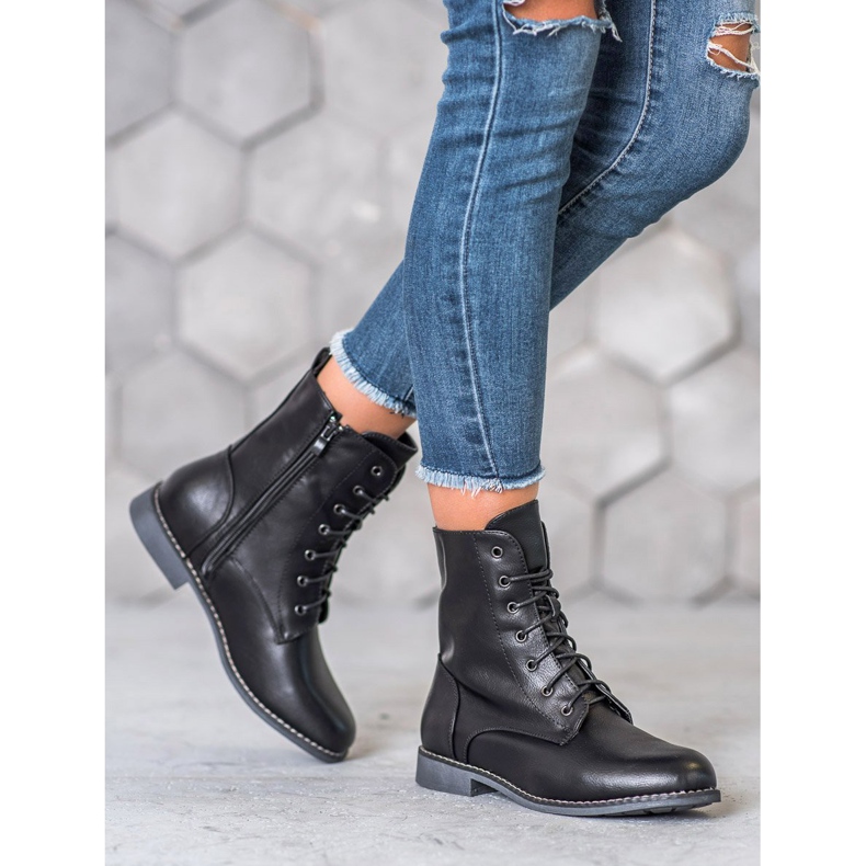 Super Me Korkeat saappaat Eco -nahkaa musta 2