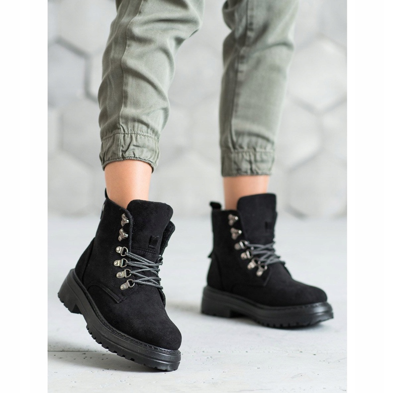 SHELOVET Lace-up Trappers musta 2