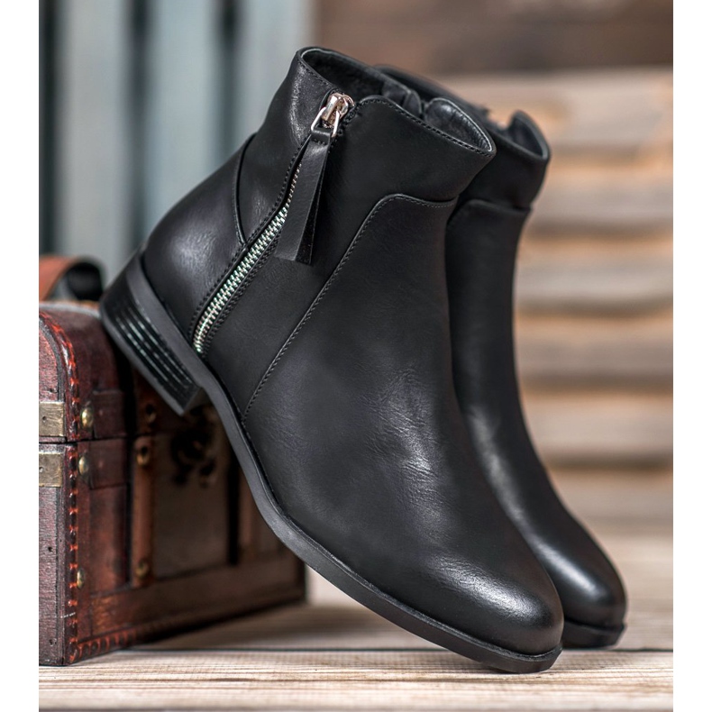 SDS Mustat saappaat vetoketjulla 1