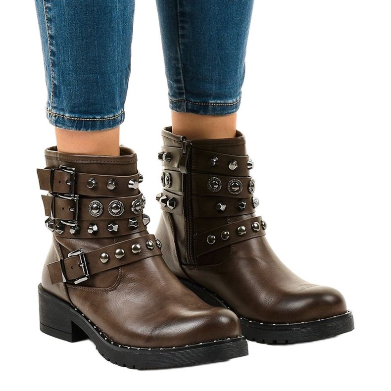 Ruskeat eristetyt saappaat 77-8 vihreä 1