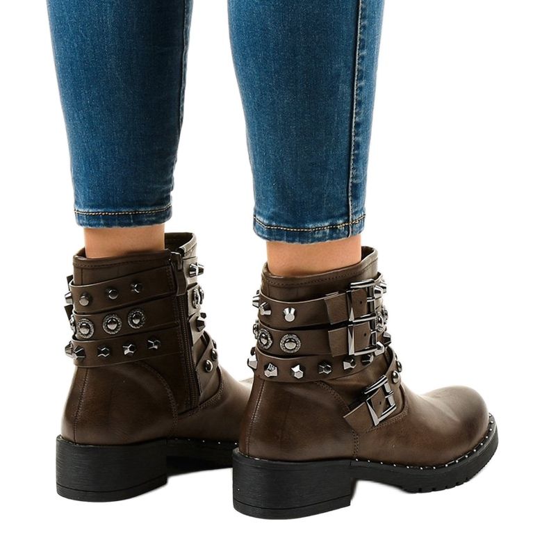 Ruskeat eristetyt saappaat 77-8 vihreä 2