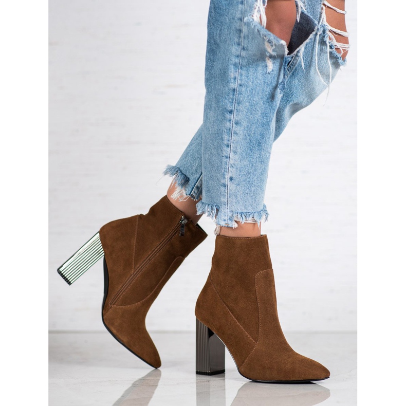 Goodin Seksikkäät nahkaiset saappaat ruskea 2