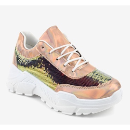 Samppanjaurheilukengät, joissa on paljetteja W-3118 keltainen 1