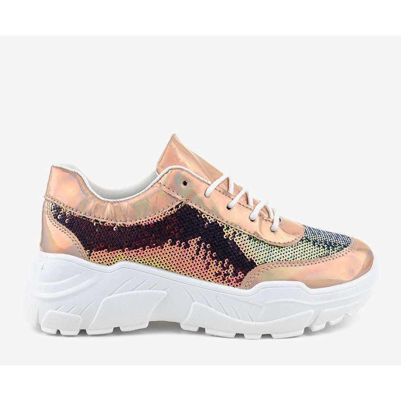 Samppanjaurheilukengät, joissa on paljetteja W-3118 keltainen 2