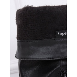 Mustat naisten litteät saappaat 1084-PG Musta 2