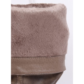 Naisten litteät saappaat, beige 1084-PG Khaki 2