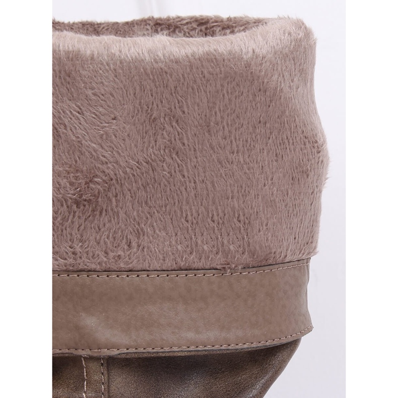 Naisten litteät saappaat, beige 1084-PG Khaki 2