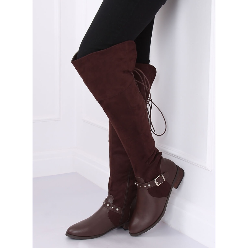 Polvisaappaat, joissa korkokengät ruskeat 688-3 Ruskeat 2