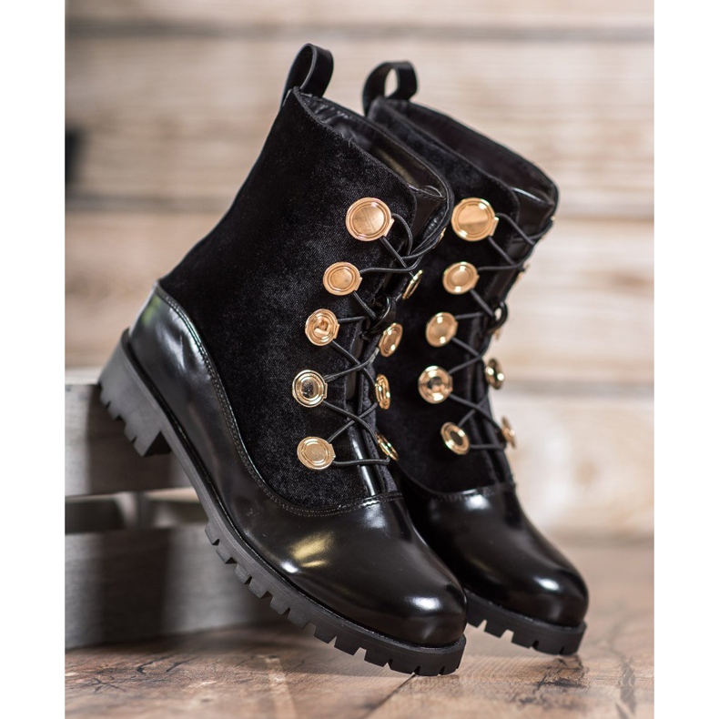 Seastar Velour -saapikkaat, joissa on ribbi musta 1