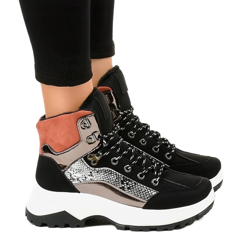 Mustat naisten eristetyt lenkkarit F-19208-1 monivärinen 1