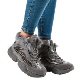 Lämpimät harmaat lenkkarit LS-2062 1