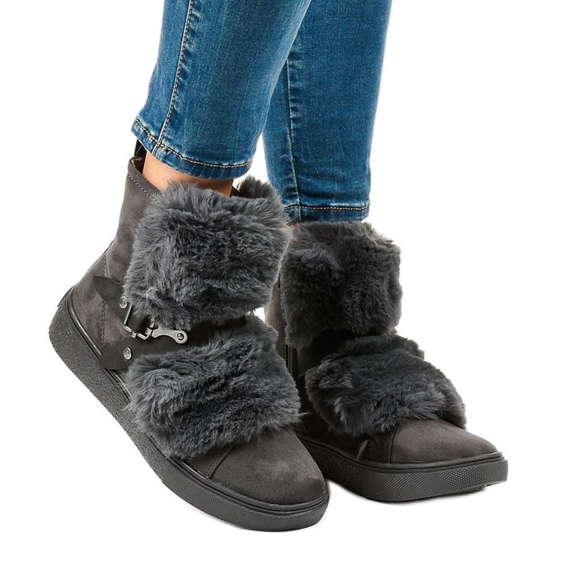 Harmaat mokkaeristetyt saappaat GF-QB08 1