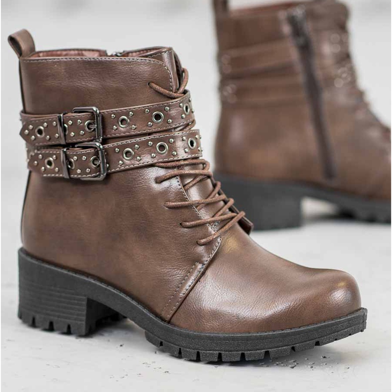 SHELOVET Laced Työntekijät ruskea 1