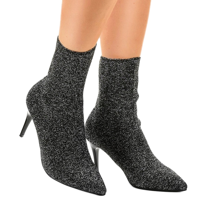 Mustat ja hopeiset nilkkurit LL-103P harmaa 1