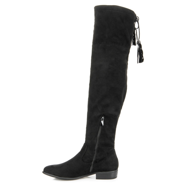 Yes Mile Ylipolven saappaat, joissa hapsut musta 2