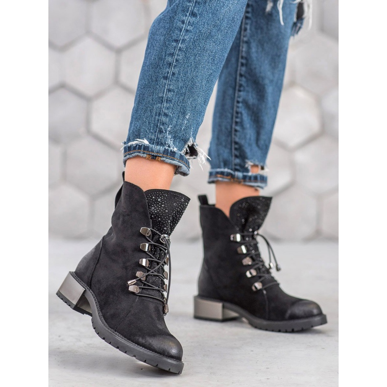 Goodin Mokkanahkakengät, joissa on ribbi musta 2 Goodin Mokkanahkakengät, joissa on ribbi musta 2