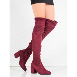 Ideal Shoes Mokkanahkaiset reisisaappaat punainen 2