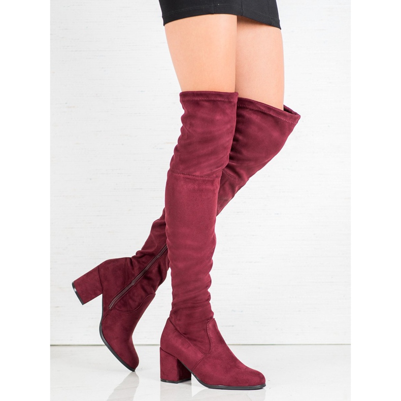 Ideal Shoes Mokkanahkaiset reisisaappaat punainen 2