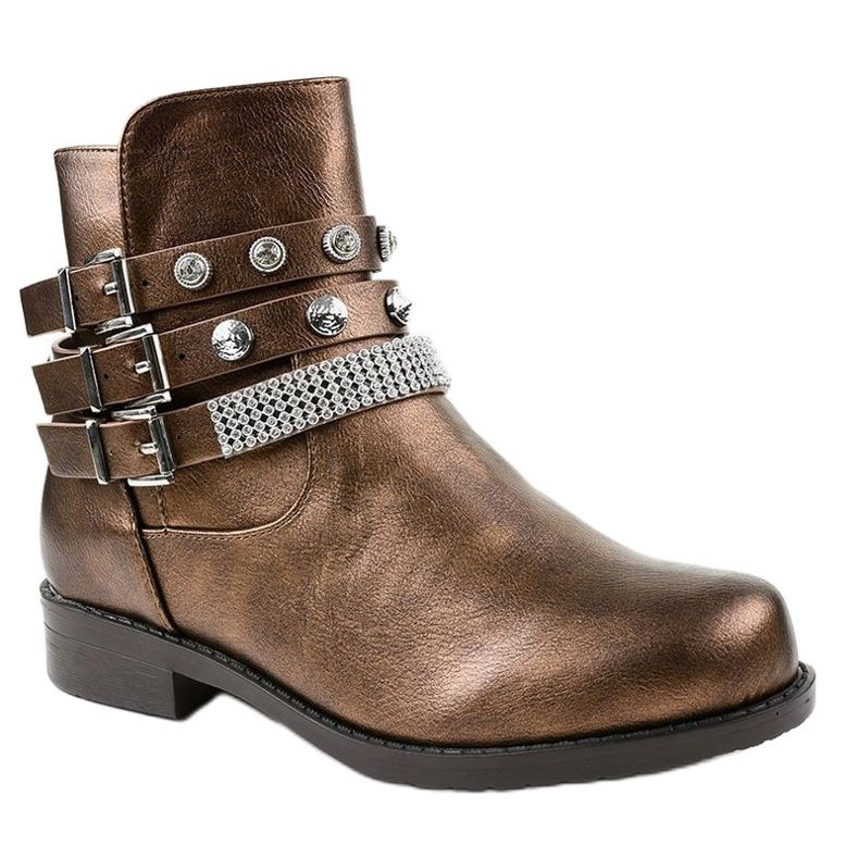 Ruskeat saappaat, runsaasti koristeltu LL179 1