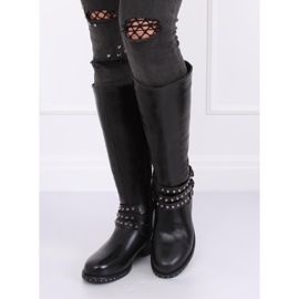 Musta ratsastussaappaat nastoilla Y208 Musta 2
