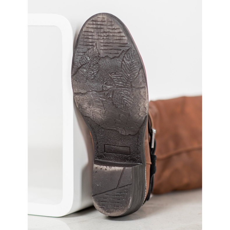 SHELOVET Ruskeat saappaat koristeilla 1