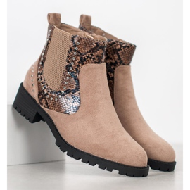 Small Swan Snake Print Chelsea -saappaat beige monivärinen 1