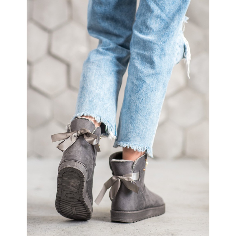 SHELOVET Mukluki helmillä harmaa 1