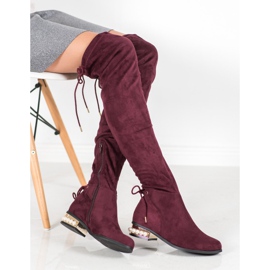 Cm Paris Reisikorkeat saappaat koristeellisella kantapäällä punainen 1