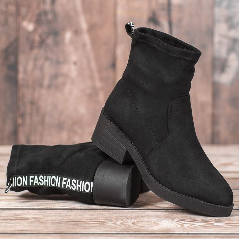 SHELOVET Muodikkaat liukuvat saappaat musta 1