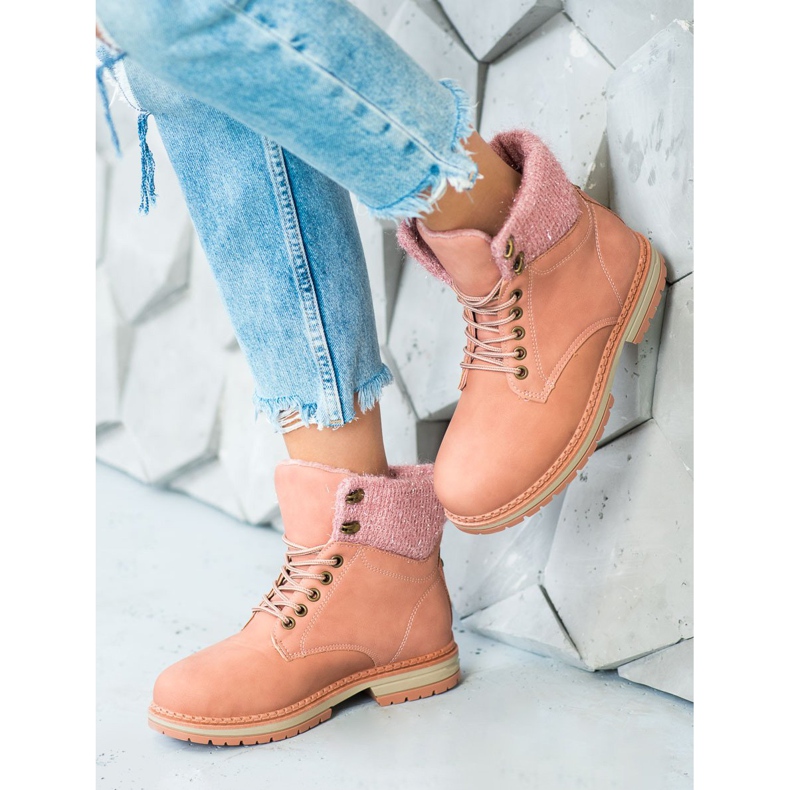 SHELOVET Trappers Glitterillä vaaleanpunainen 1