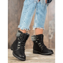 SHELOVET Sidottu trappers turkiksella musta 2