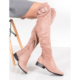 Jumex Tyylikkäät saappaat soljella vaaleanpunainen 2