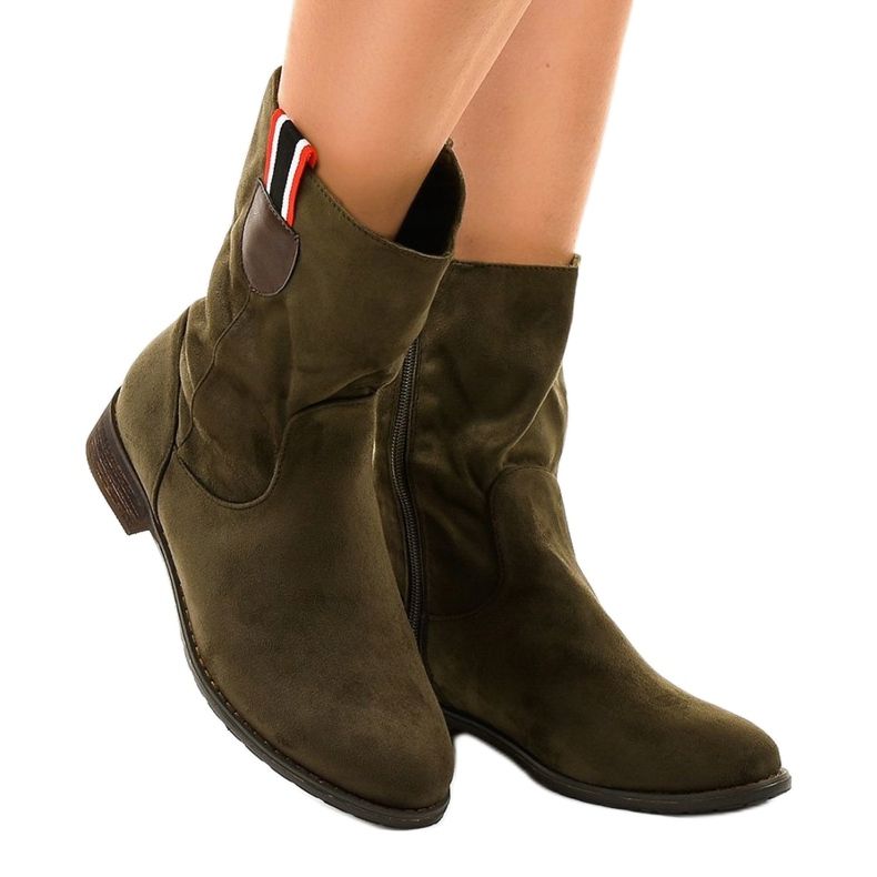 Vihreät eristetyt litteät saappaat 99-110 1