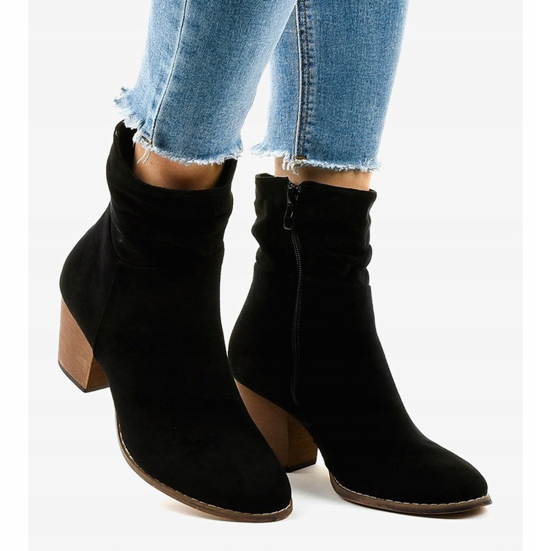 Mustat mokkanahkaiset cowboy -saappaat E2250 2