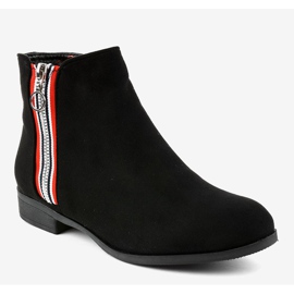 Naisten mustat litteät nilkkurit 88-269 1