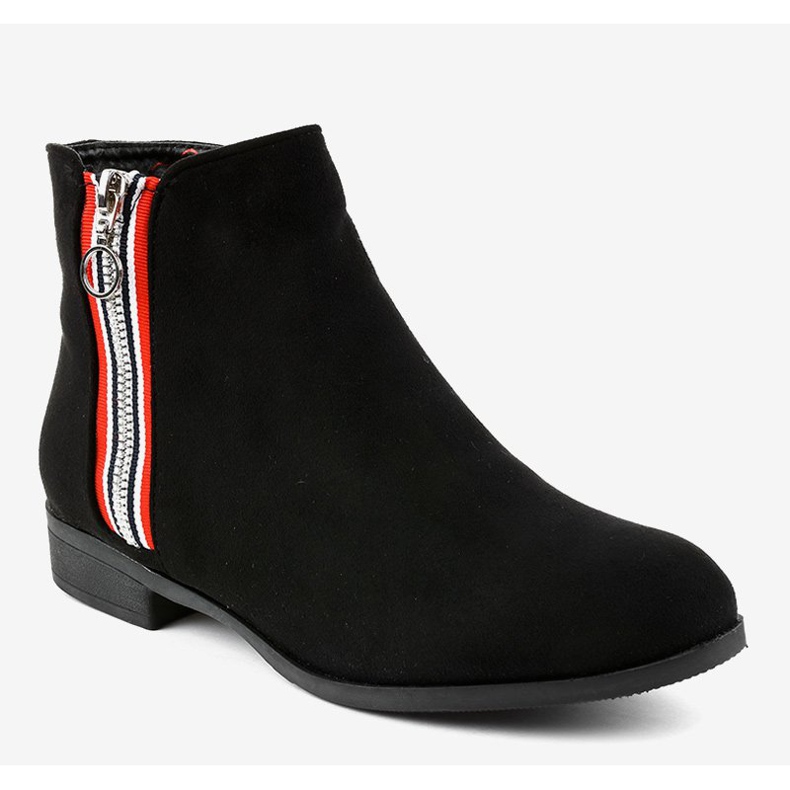 Naisten mustat litteät nilkkurit 88-269 1