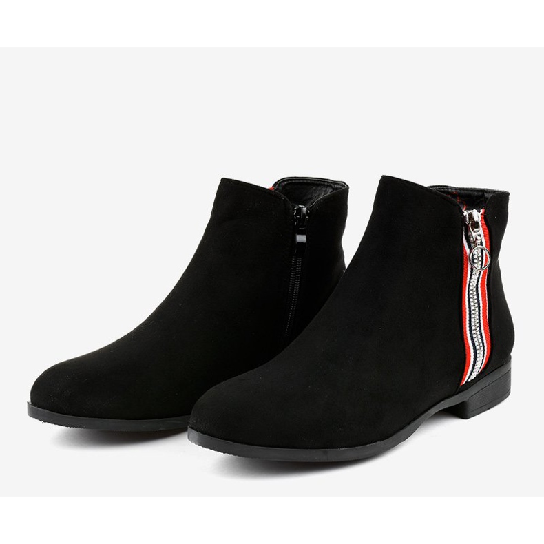 Naisten mustat litteät nilkkurit 88-269 2