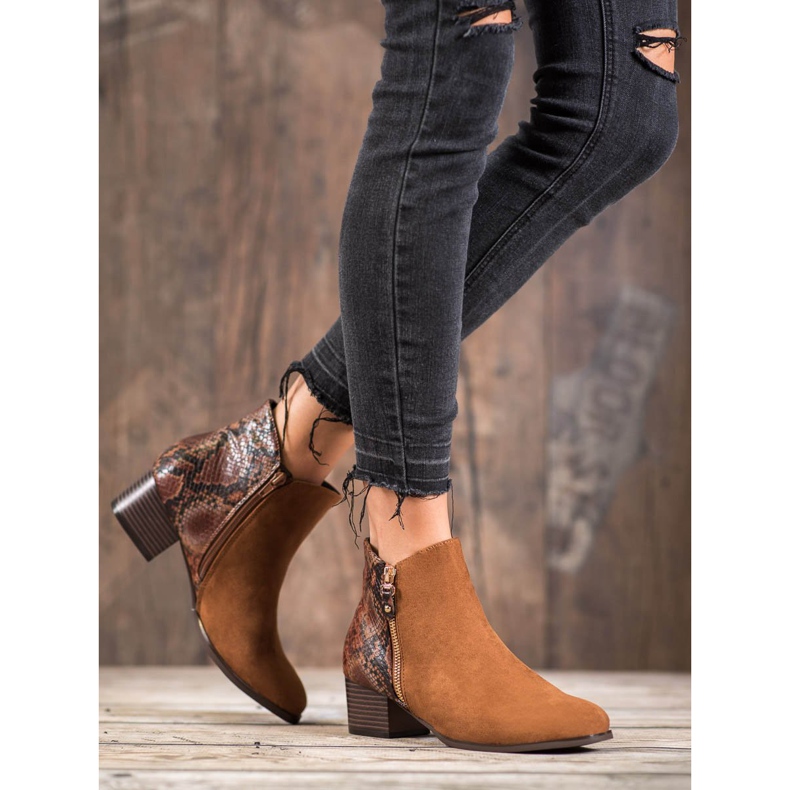 Kylie Camel Snake Print saappaat ruskea 1