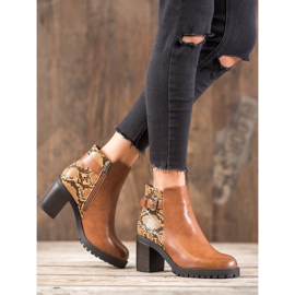 Seastar Snake Print Platform -saappaat ruskea monivärinen 2