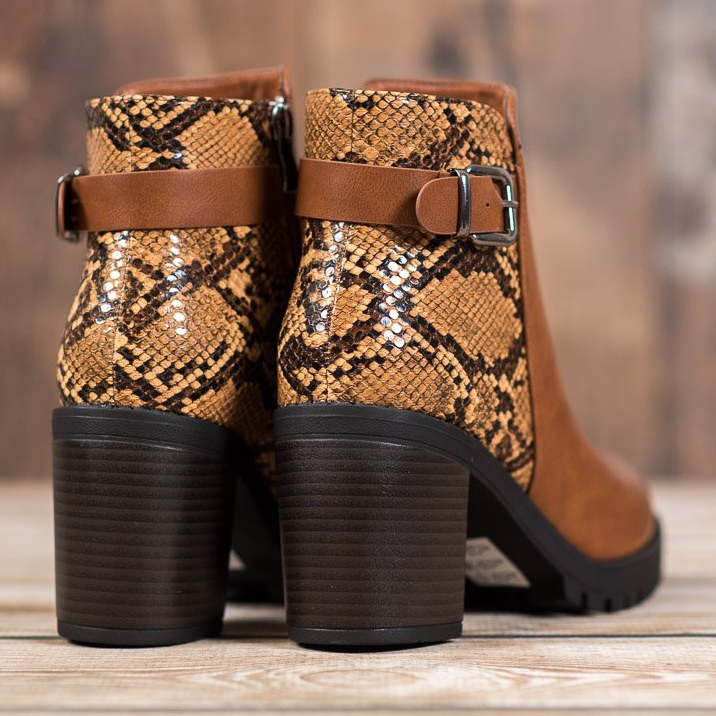 Seastar Snake Print Platform -saappaat ruskea monivärinen 1