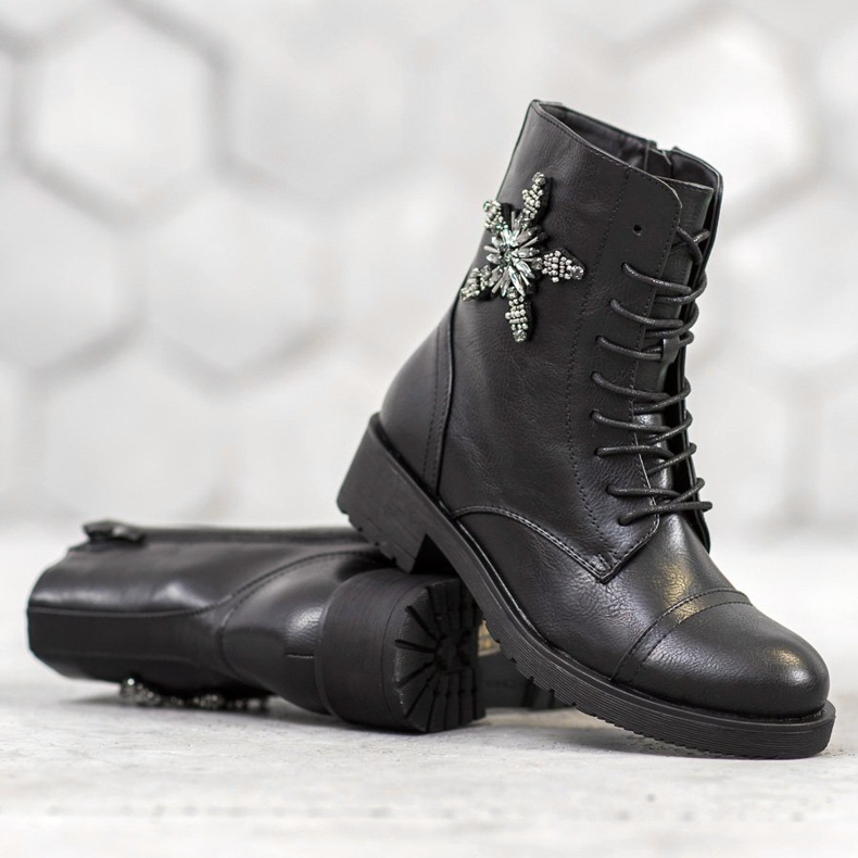 SHELOVET Klassisia työntekijöitä kristallien kanssa musta 1